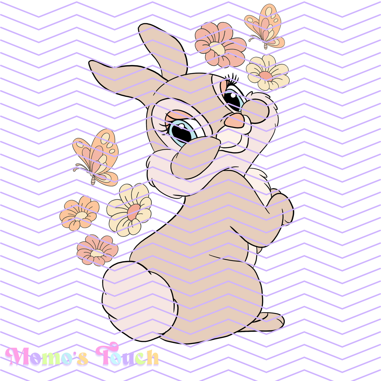 EASTER DTF FULL COLOR TRANSFER SHEET - BAMBI RABIT <3