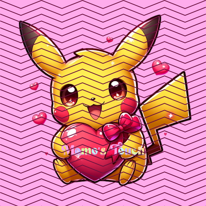 POKEMON WITH HEART DTF FULL COLOR TRANSFER SHEET