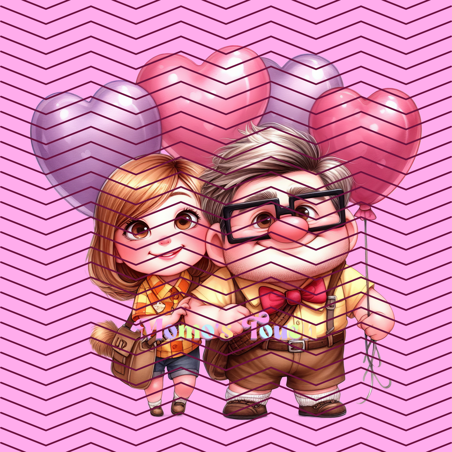 UP MOVIE CARL & ELLIE BALLOON - DTF FULL COLOR TRANSFER SHEET