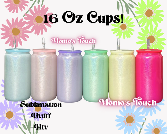 🌟 Elevate Your Small Business with Our Adorable 16oz Blank Sublimation Colorful Glittery Tumbler! 🎨