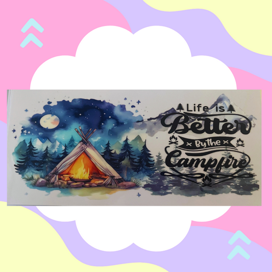 Camping Lovers Cup Makeovers: 16 oz Libbey Glass Can UV DTF Wraps 🌈✨