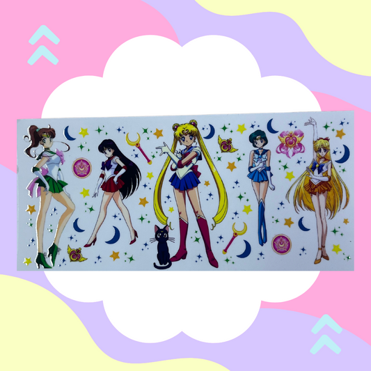 Sailor Moon16 oz Libbey Glass Can UV DTF Wraps 🌈✨