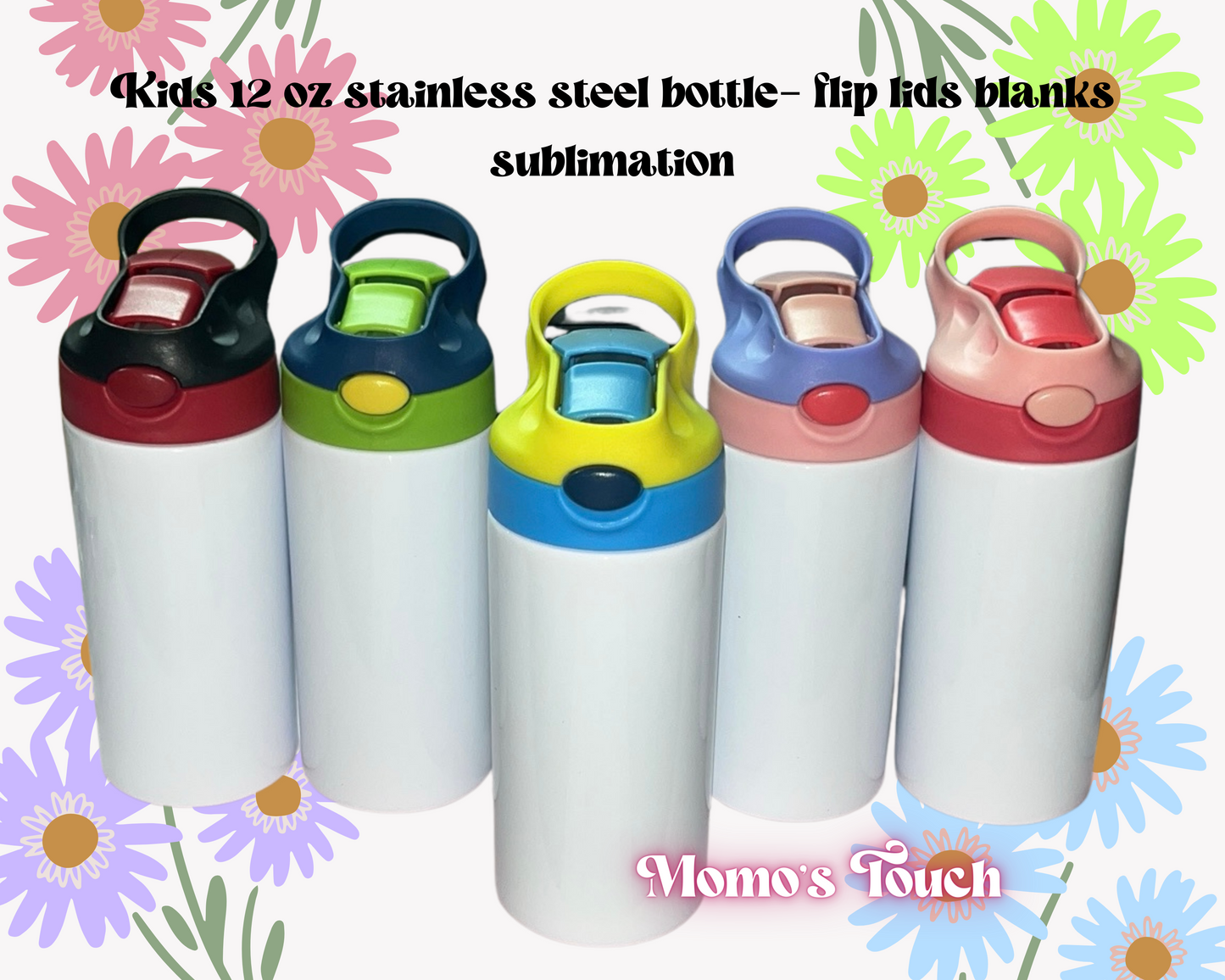 ✨💕 12Oz Kids stainless steel bottle- flip lids blanks sublimation ✨💕